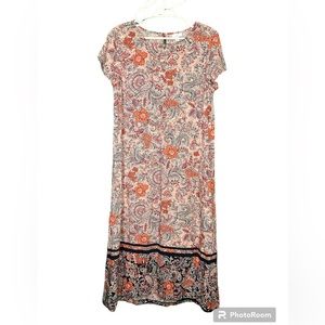Women’s J Jill Floral Paisley Pocketed Maxi Dress Size M
